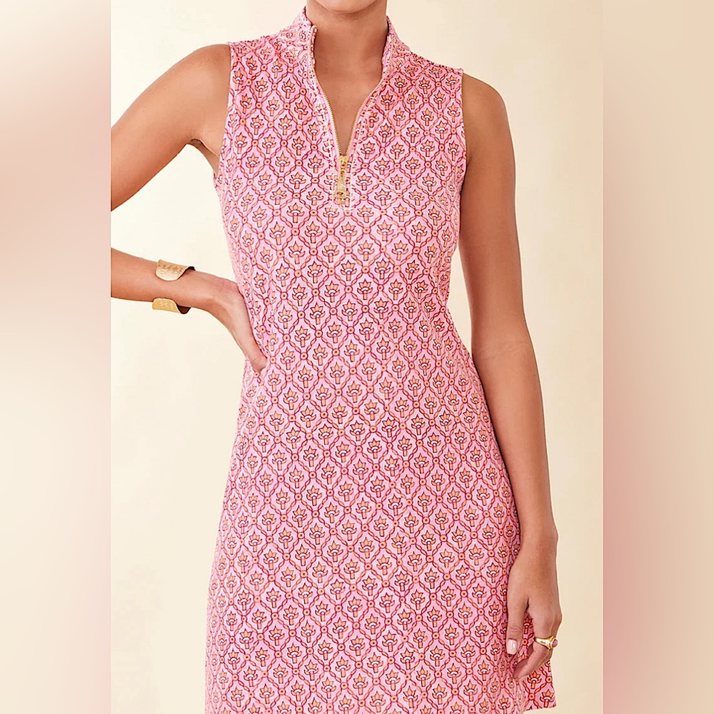 Spartina 449 - Serena half zip pique dress Calawassie Trellis - size L